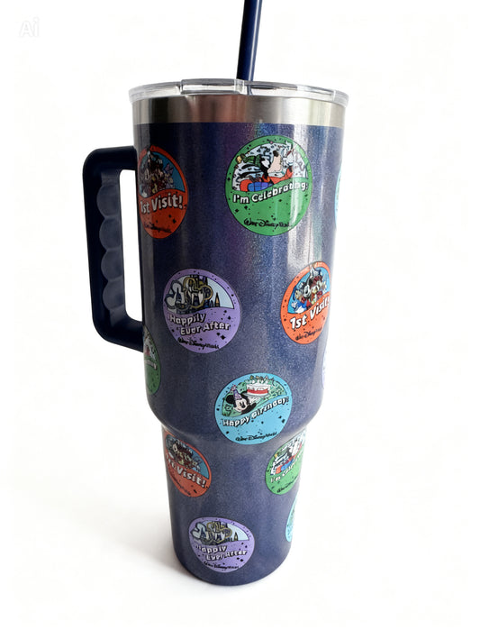 Celebration Button 40oz steel tumbler